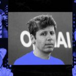 A digital composite featuring Sam Altman surrounded by blue-tinted Sora AI generation frames and technical diagrams, illustrating the dangers of ai and discussions on openai safety